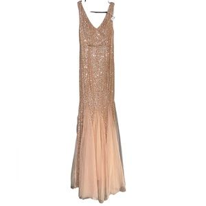 Rose gold sequined dress NWOT